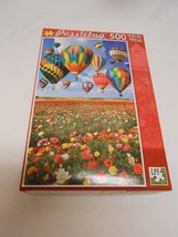 New 500 piece Puzzlebug Puzzle: Colorful Balloons over a Field of Flowers  - $7.16