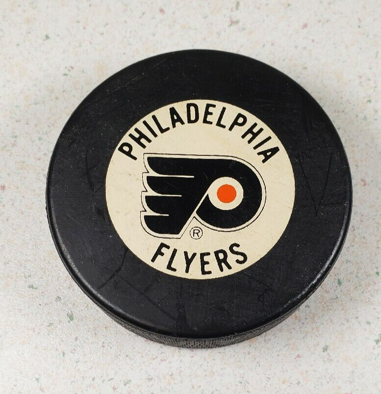 PHILADELPHIA FLYERS Official NHL Game Puck ~ Trench Ziegler General Tire... - $45.49