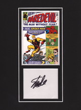 Stan Lee Signed Matted Signature w/ Daredevil #1 Jack Kirby Art Post Card 1st Ap - £198.31 GBP