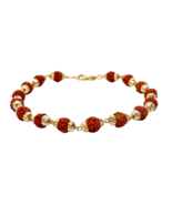 22ct Yellow Gold Diamond Cut Rudraksha Bracelet 8 inches - $1,374.68