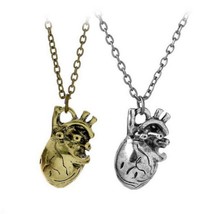 Anatomical Heart Necklace Silver Or Gold Color 1.25&quot; Human Organ Men Women New - £5.47 GBP