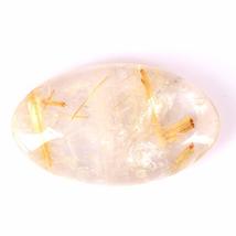 16.51 Carats TCW 100% Natural Beautiful Golden Rutile Quartz Oval caboch... - $287.80 MXN