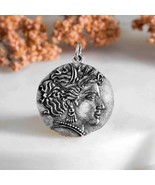 Sterling Silver Goddess Demeter Coin Pendant 25x20mm - €44,12 EUR