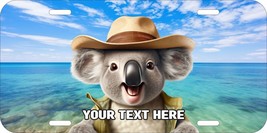 Koala Bear Australia Flag Hat Smiling Aluminum Metal License Plate 154 - £10.19 GBP+