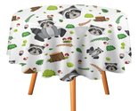 Cute Animal Raccoon Tablecloth Round Kitchen Dining for Table Cover Deco... - $15.99+