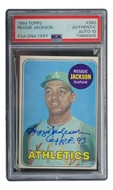 Reggie JACKSON Firmado 1969 Topps #260 A&#39;s Carta Rookie Hof 93 PSA/DNA Auto 10 - £541.50 GBP