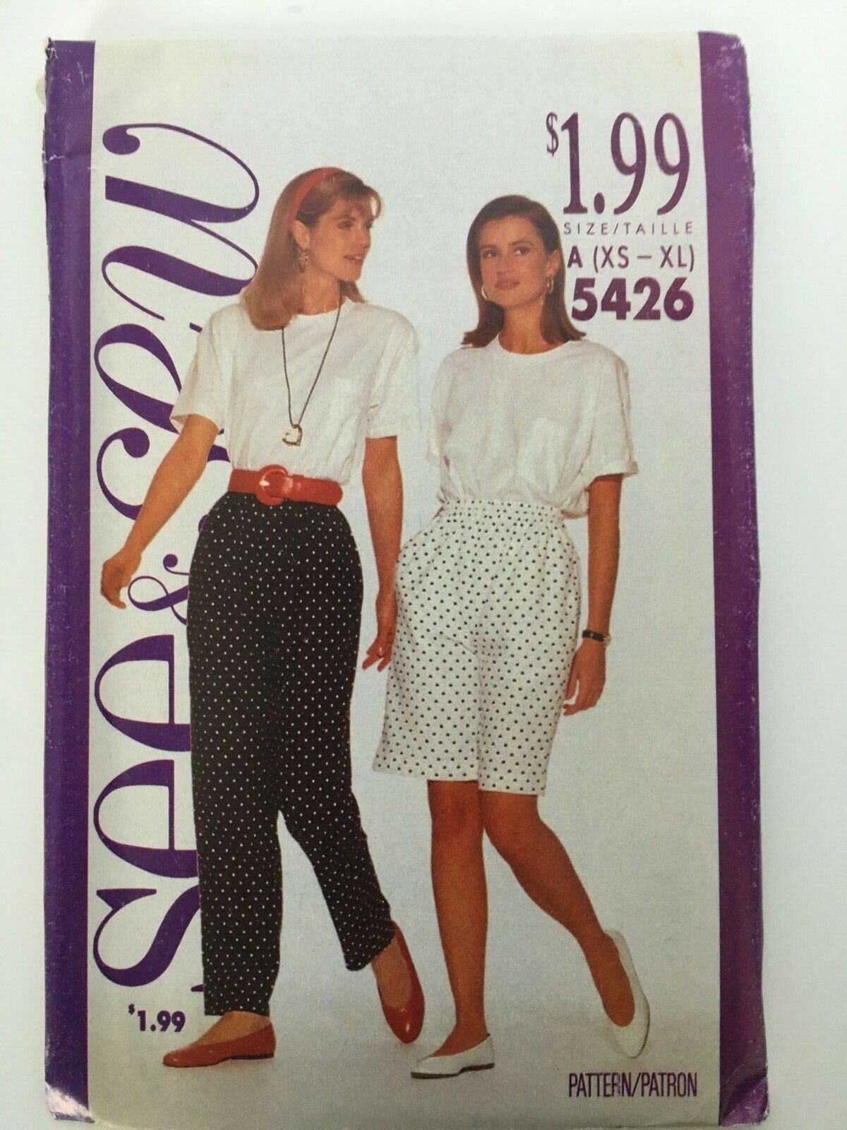 Butterick See & Sew Sewing Pattern 5426 XS S M L XL Very Easy Shorts Pants Uncut - £2.35 GBP