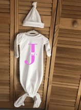 Monogramed pajamas for girl boy, Baby coming home outfit, newborn pajamas, Knot  - £19.57 GBP