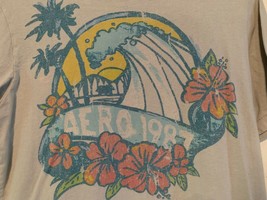 Vintage Aeropostale Beach Scene Aero 1987 Adult Size S Gray Short Sleeve Tee - $9.99