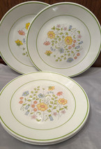 Corelle Spring Meadow Dinner Plates (7) 10-1/4&quot; Green Trim Vitrelle - $33.00