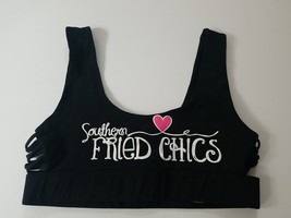 Southern Fried Chics Sports Bra  Logo Size XL  Great Condition Black  Si... - £13.77 GBP