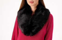 Dennis Basso Faux Mink Collar Accessory BLACK, ONE SIZE - £28.33 GBP