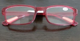 CHEETAH EYEWEAR ~ +2.25 ~ Reading Glasses ~Rectangular ~ Red Acrylic Frames ~ O1 - £12.14 GBP