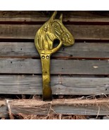 Brass Horse Head Equestrian Vintage Wall Coat Towel Hook India - $442.66 MXN
