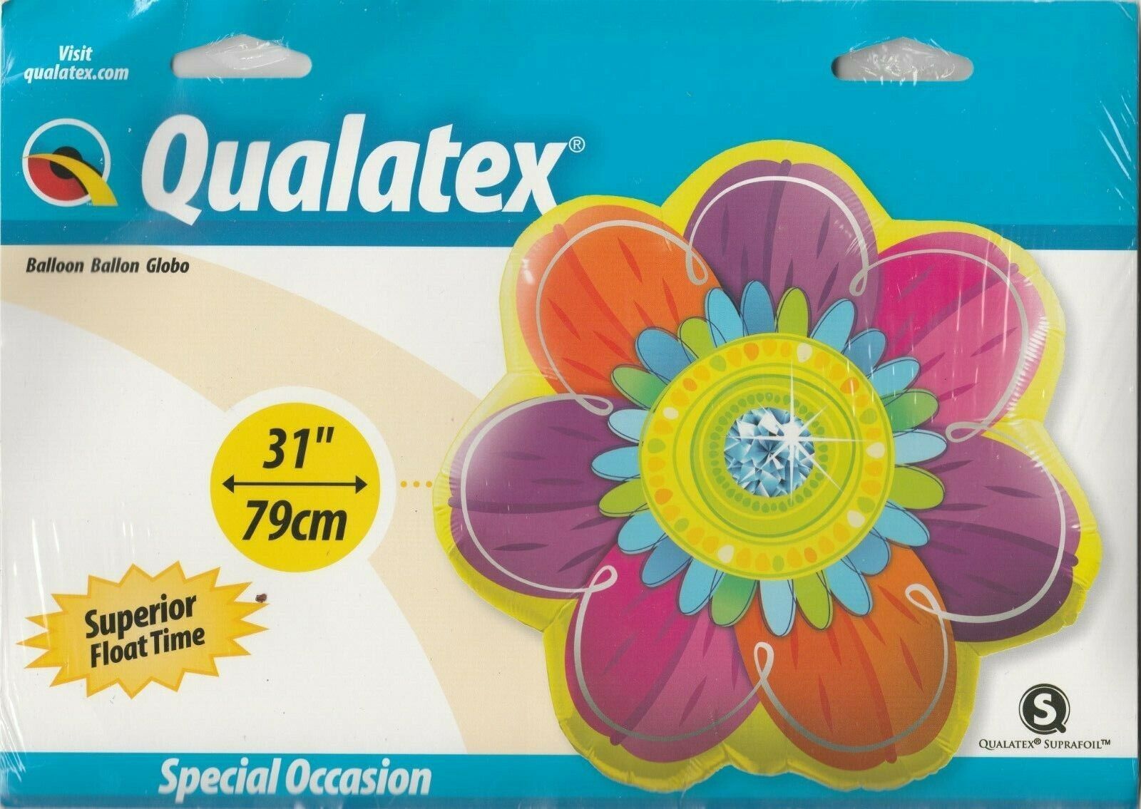 Qualatex Berry &amp; Orange Jeweled Blossom Flower 31&quot; Foil Balloon - $8.90