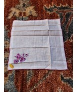 NEW Vintage Intricate Embroidered Flowers Handkerchief Switzerland 10.5x... - $21.10 CAD