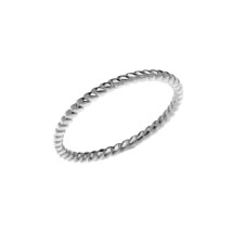 14K Solid White Gold Rope Midi Thin Design Dainty Ring - Wedding Band - £86.76 GBP+
