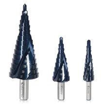 3Pcs Cobalt Step Drill Bits For Hard Metal, Metric M35 Unibit, 4-12,4-20,4-32Mm - £43.15 GBP