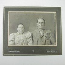 Cabinet Card Photograph Man &amp; Woman Townsend Covington Ohio Antique 1890s - £15.92 GBP
