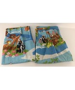 Vintage Disney Curtains Lot 2 Drapes Fabric Panels Bambi Rare 60s 70s De... - £62.28 GBP