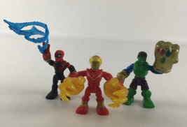 Playskool Marvel Super Hero Adventures Hulk Spider-Man Mini Falcon Figure Lot - £23.19 GBP
