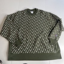 Vtg Champion Reverse Weave Sweatshirt 3XL Dark Green Spell Out Front Back XXXL - £50.75 GBP