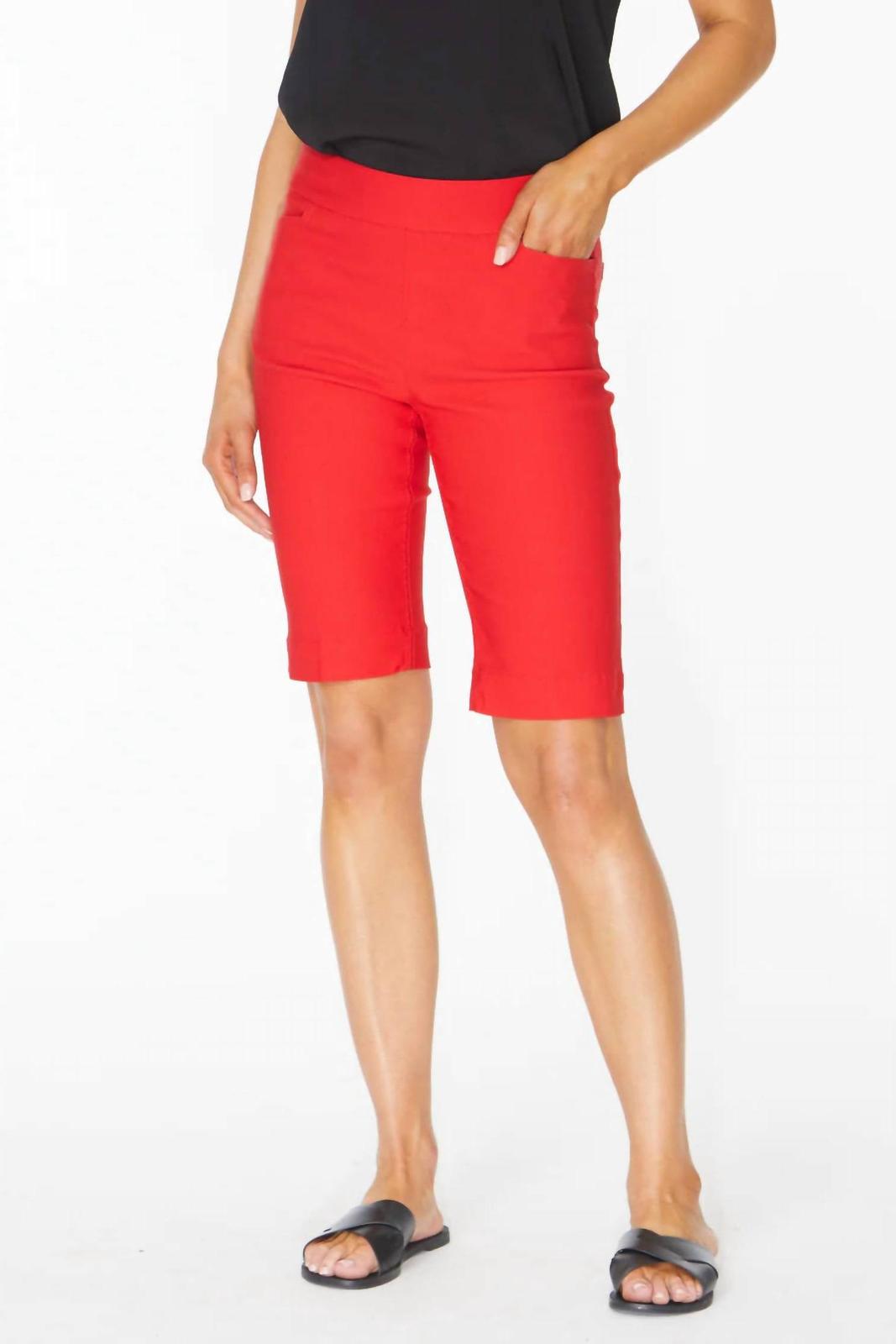 Slimsation By Multiples Pull On Walking Shorts Red - $44.00