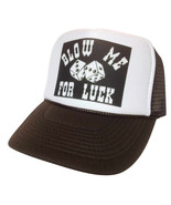Blow Me For Luck Trucker Hat mesh hat snapback hat black New - $346.81 MXN