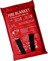 Emergency Survival Fiberglass Fire Blanket Shelter Safety Cover Ideal, 47X70 In - £23.08 GBP