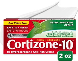 Cortizone 10 Maximum Strength Ultra Soothing Anti-Itch Cream, 1% Hydroco... - $21.99