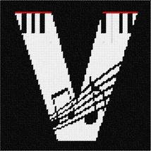 Pepita Needlepoint kit: Letter V Music, 7&quot; x 7&quot; - £39.18 GBP+
