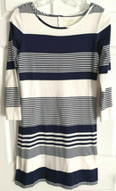 Lilly Pulitzer Cassie Skipper Dress Knit Mini Striped Navy Blue White Small - £19.54 GBP
