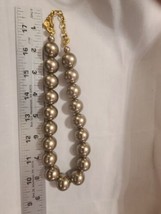 Vintage Richelieu Chunky Gold Color Round Beaded Necklace Shell Features 16-20&quot; - £15.69 GBP