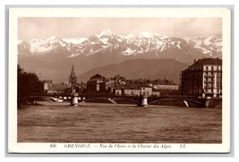 RPPC View of Isère and the Alps Grenoble France UNP Postcard R29 - $3.91