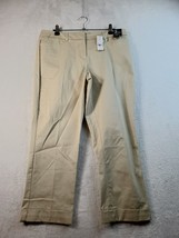 New York &amp; Company 7th Avenue Pants Womens Size 8 Tan Cotton Flat Front Pull On - £13.98 GBP