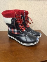 Greatonu Plaid Double Cuff Duck Boats Red &amp; Black Size 8 - £29.88 GBP