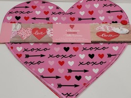 Valentines Pink Hearts PLACEMATS CONVERTS TO RUNNER Tabletop Home Decor 4PC - £27.24 GBP