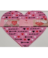 Valentines Pink Hearts PLACEMATS CONVERTS TO RUNNER Tabletop Home Decor 4PC - £27.75 GBP