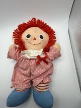 VTG 1989 Playskool Baby 10"  Raggedy Ann Stuffed Doll Dressed In Pink with Hat - $14.01