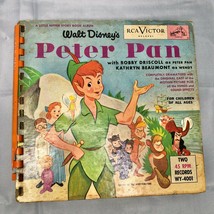Vintage Peter Pan 1952 Spiral Board Book &amp; 45 RPM Record Set Original - £14.83 GBP