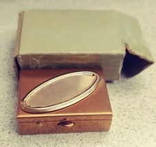 Vintage Goldtone Pill Box in original box - $20.00