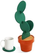 Coasters Diy Cactus Coaster Set Of 6 Pcs. With Flowerpot Holder, Sirensky Brand. - £30.84 GBP