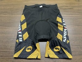 Sponeed Men’s Black/Gold Padded Compression Cycling Shorts - Medium - £15.68 GBP