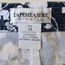 Tape Measure D2ABMF93T Women’s Black/White Floral Stretch Skirt Size 14 Waist 30 image 3