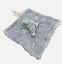 Mon Lapin Blue Elephant Stars Security Blanket Lovey Plush Sherpa Back 11&quot; - £11.79 GBP