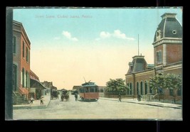 Vintage Travel Souvenir Postcard Street Scene City of Juarez Mexico Trolley Car - £8.49 GBP