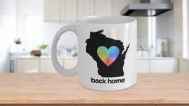 Wisconsin Back Home Mug White Tie Dye Coffee Cup Midwest Great Lakes Che... - $18.47+