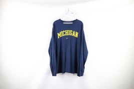 Vtg Nike Mens XL Travis Scott Mini Swoosh University of Michigan T-Shirt Blue - £39.52 GBP