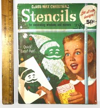 Vintage Glass Window Wax Christmas Stencils Kit (1960&#39;s) Gold Seal Co - £22.56 GBP