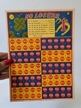 Early Gambling punch card.  &quot;NO LOSERS&quot; by W.H. Brady Co., Unpunched! - £11.99 GBP